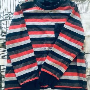 Geoffrey Beene Kids Long Sleeve Striped Tee - Red, Black, Gray